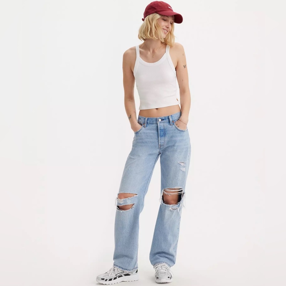 levis premium 501 90's jeans denim distressed button fly straight 26